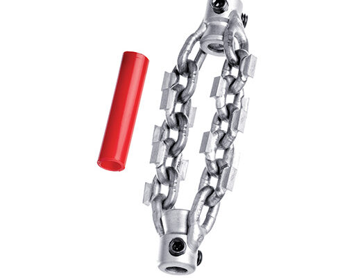 K9-102 2" CARBIDE FlexShaft 2-Chain Knocker with Carbide Tip, for 2 in. Pipe, Fits 1/4 in. Cable