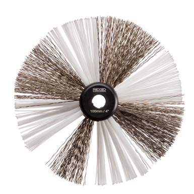 Nylon/Steel Brush 4" (105mm) For 5/16" (8mm) Cable With Nylon And Steel Strings